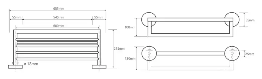 Полочка для полотенец 65 cм BEMETA OMEGA хром 104205072 фото 2