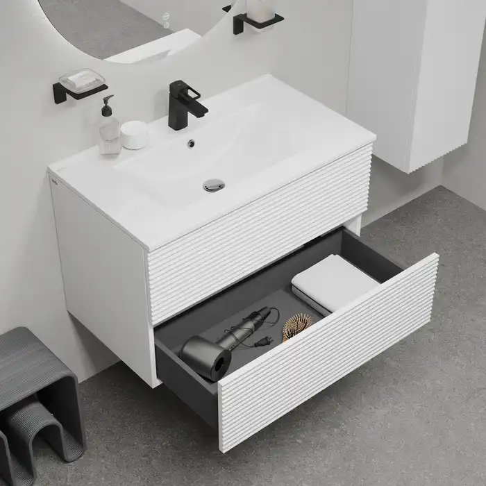 Тумба с раковиной IDDIS Bild 80, подвесная, Белая, BIL80W0i95K фото 14