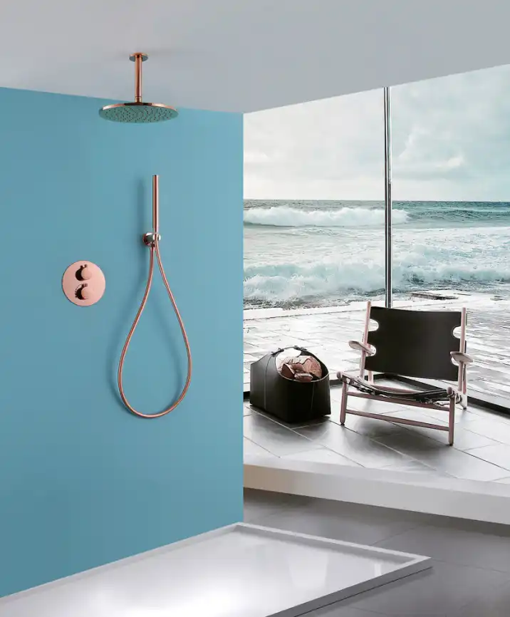 Душевая система ABBER Wasser Kreis AF8121RG скрытого монтажа без излива, розовое золото фото 2