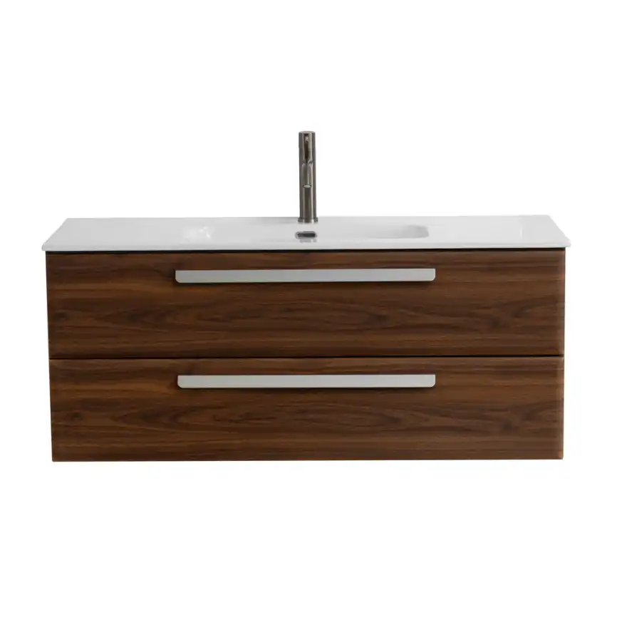 Тумба под раковину Cezares ECO-CER-N 120 см, ECO-CER-N-1200-2C-SO-NCS-P (без ручек), Орех Шоколад Софт фото 1