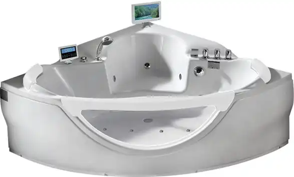 Акриловая ванна Gemy G9025 II O 155х155 с гидромассажем, угловая фото 1
