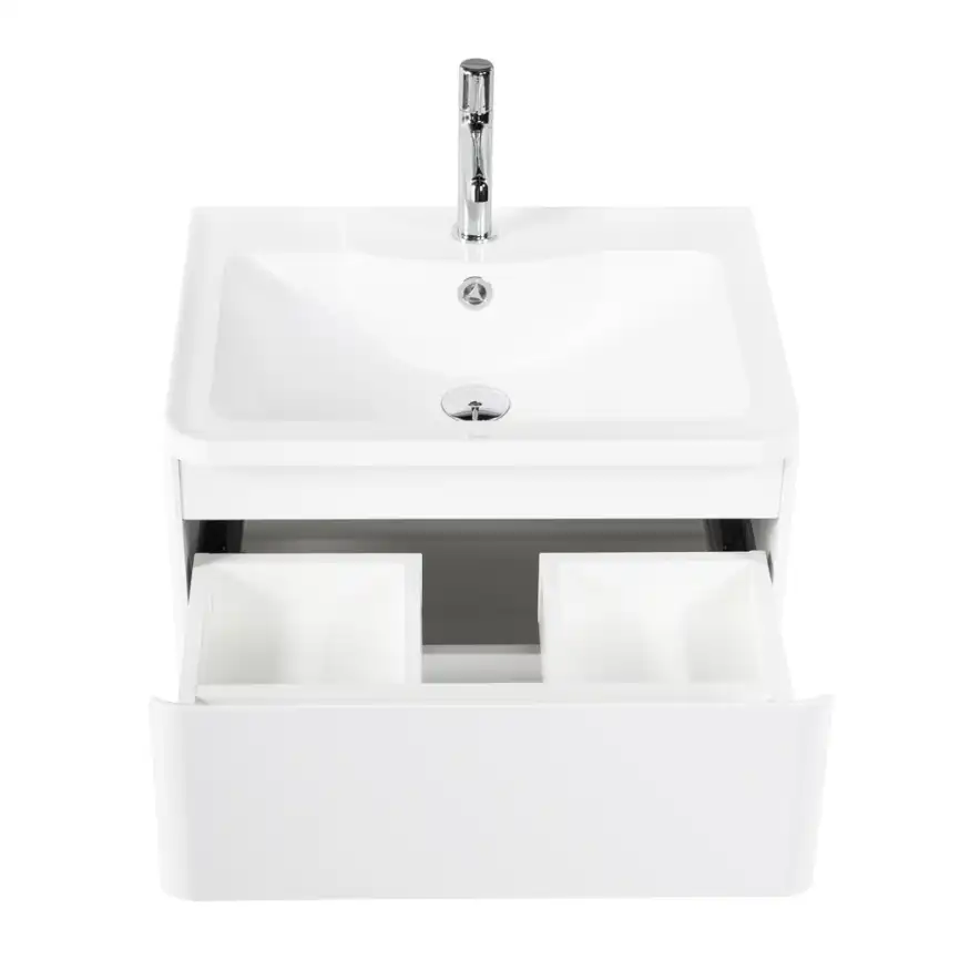 Тумба под раковину BelBagno ALBANO-600-2C-SO-BL подвесная Bianco Lucido фото 5