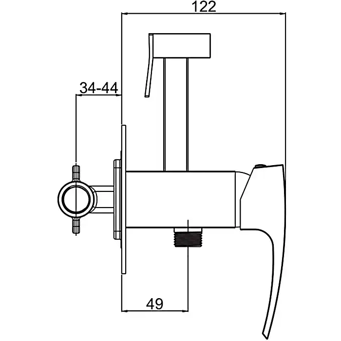 Гигиенический душ со смесителем Gappo G7207-1 встраиваемый, Хром фото 9