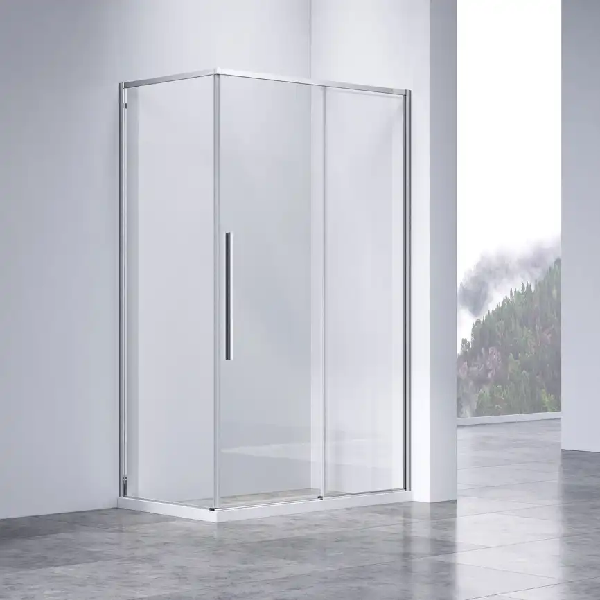 Душевой уголок Vincea Slim-N 140х90 VSR-4SN9014CL, дверь раздвижная, профиль хром, стекло прозрачное фото 1