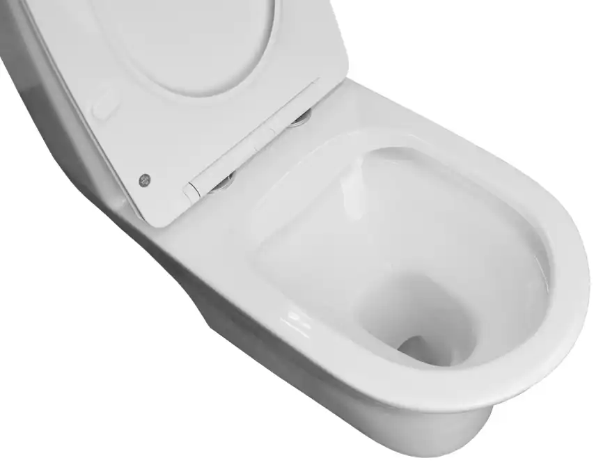 Унитаз моноблок Azario Terni AZ-8618 напольный, безободковый, с сиденьем микролифт, Белый глянцевый фото 8