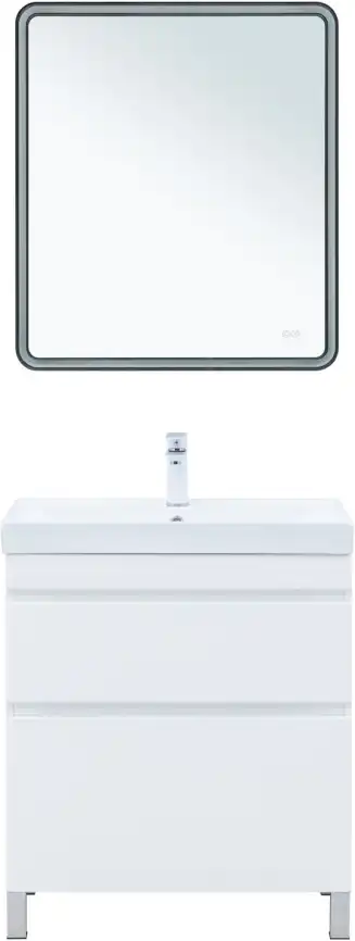 Тумба под раковину Aquanet Слим 70 напольная, белый сатин, 346043 фото 9