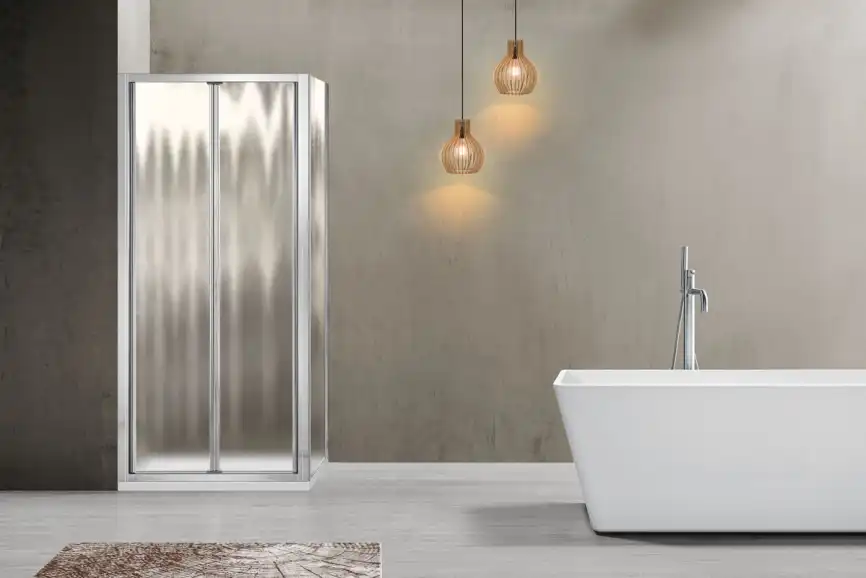 Душевой уголок Vincea Garda 90х80 VSR-1G8090CH, дверь складная, профиль хром, стекло шиншилла фото 1