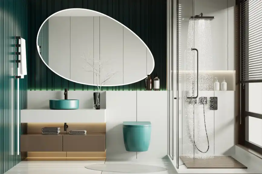 Подвесной унитаз ABBER Bequem AC1101MBG темно-зеленый матовый, безободковый, с сиденьем микролифт фото 2