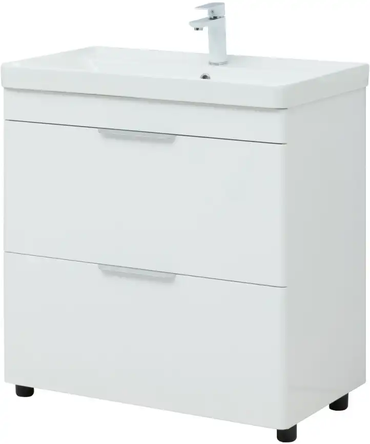 Тумба под раковину Aquanet Ирис new 85 белый глянец (2 ящика) 310154 фото 17