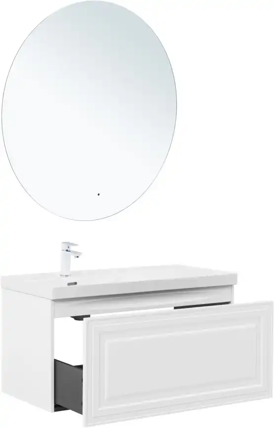 Тумба под раковину Aquanet Агата 100 белый сатин, 345483 фото 12