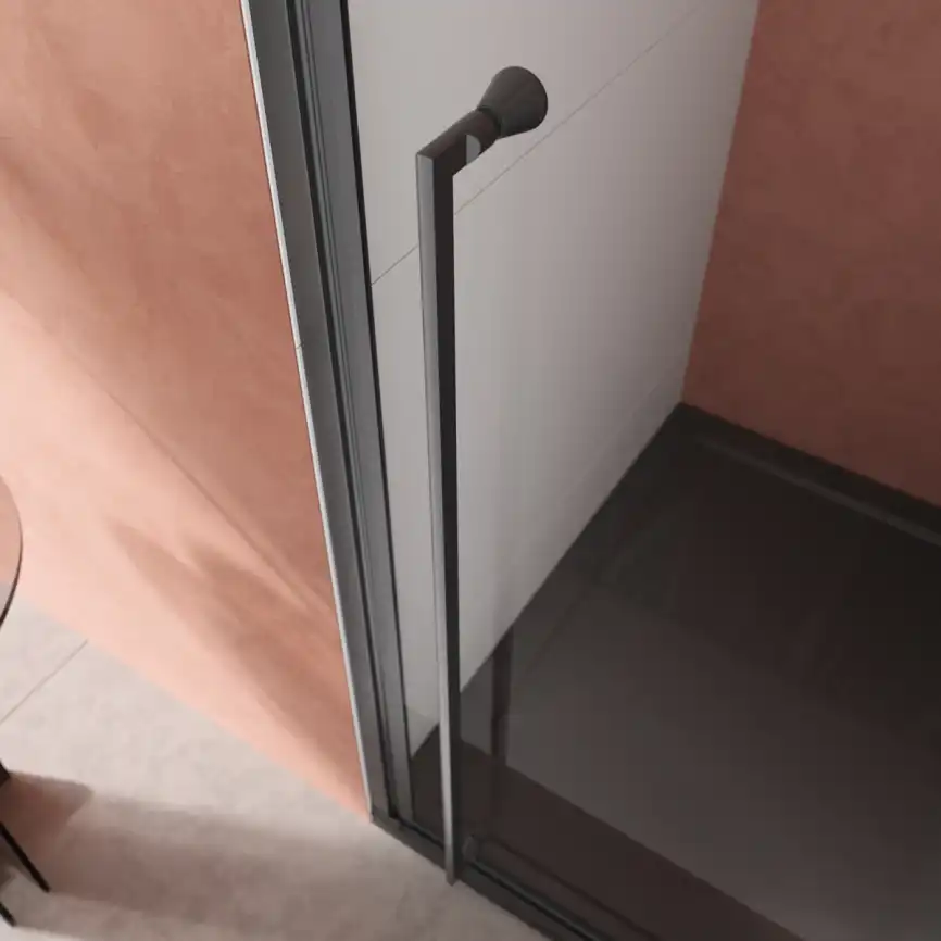 Душевая дверь Cezares Liner 90 см, LINER-B-12-90-C-NERO-R, профиль Черный, стекло Прозрачное фото 4