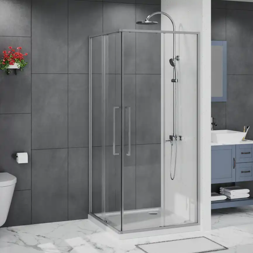 Душевой уголок Azario 90х90 AZ-R43-90-MGR-CL, профиль графит матовый, стекло Прозрачное фото 1