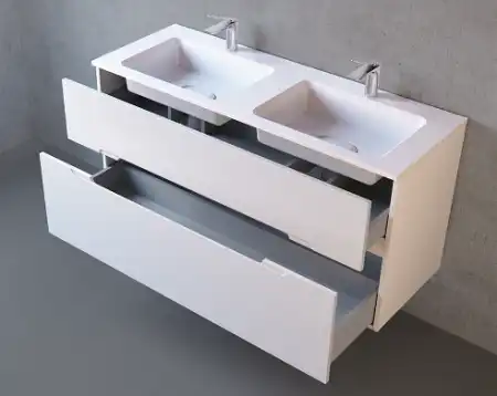 Тумба под раковину Jorno MODUL 120 Mоl.01.122/P/W Белая фото 4