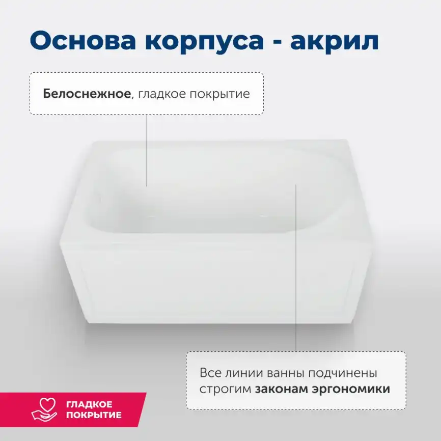 Акриловая ванна Aquanet West 120x70, 205558 фото 7