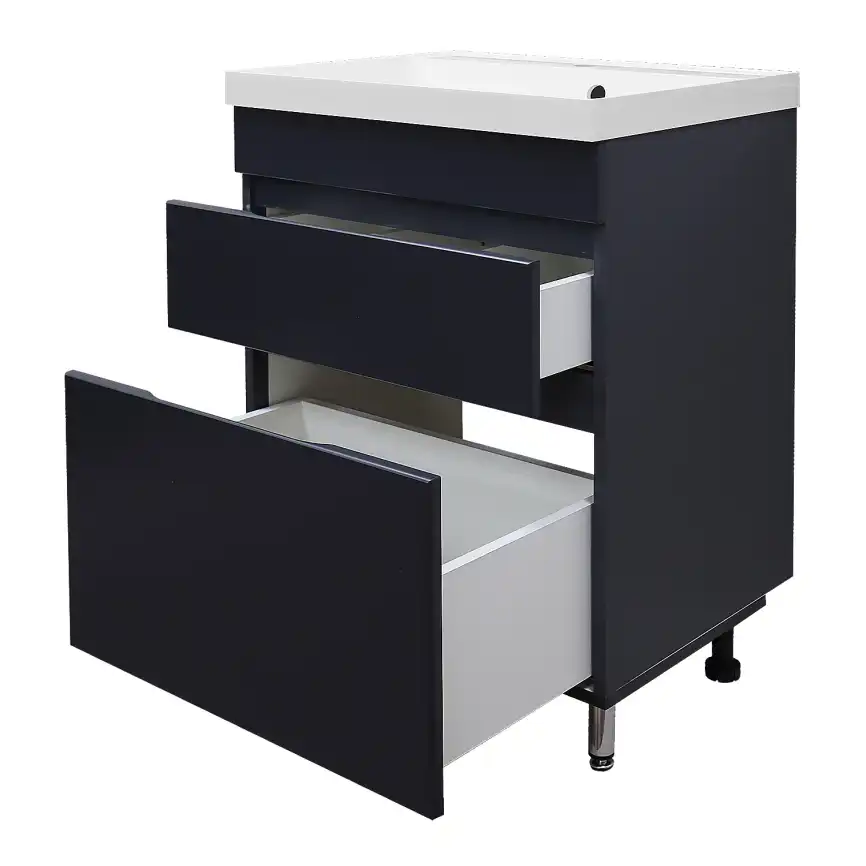 Тумба с раковиной Azario Эстима 60 CS00094593, напольная, Графит фото 2