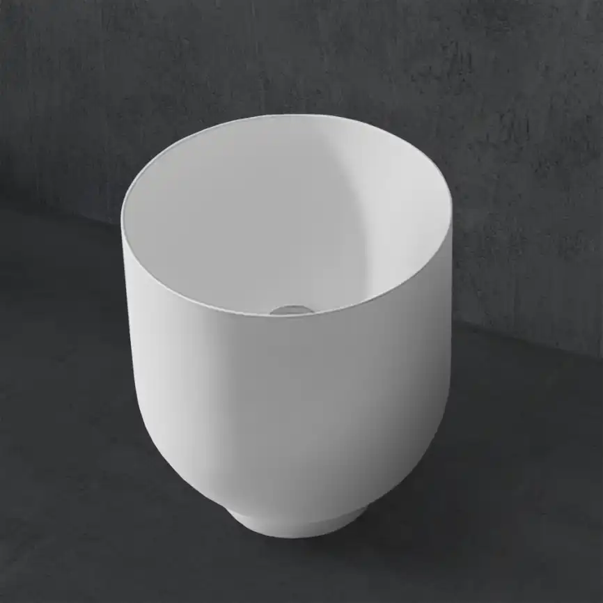 Раковина накладная ABBER STEIN 40х40х45 AS2618, круглая, белая матовая фото 1