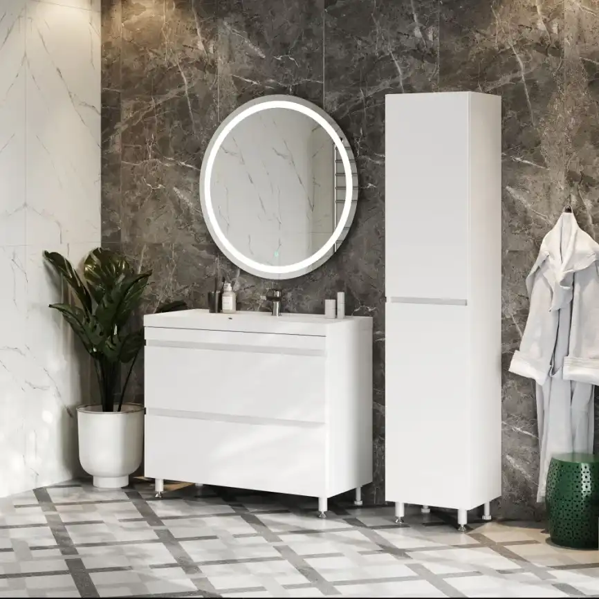 Шкаф-пенал FAURAplus Сантельмо 40 напольный, Белый глянцевый фото 3