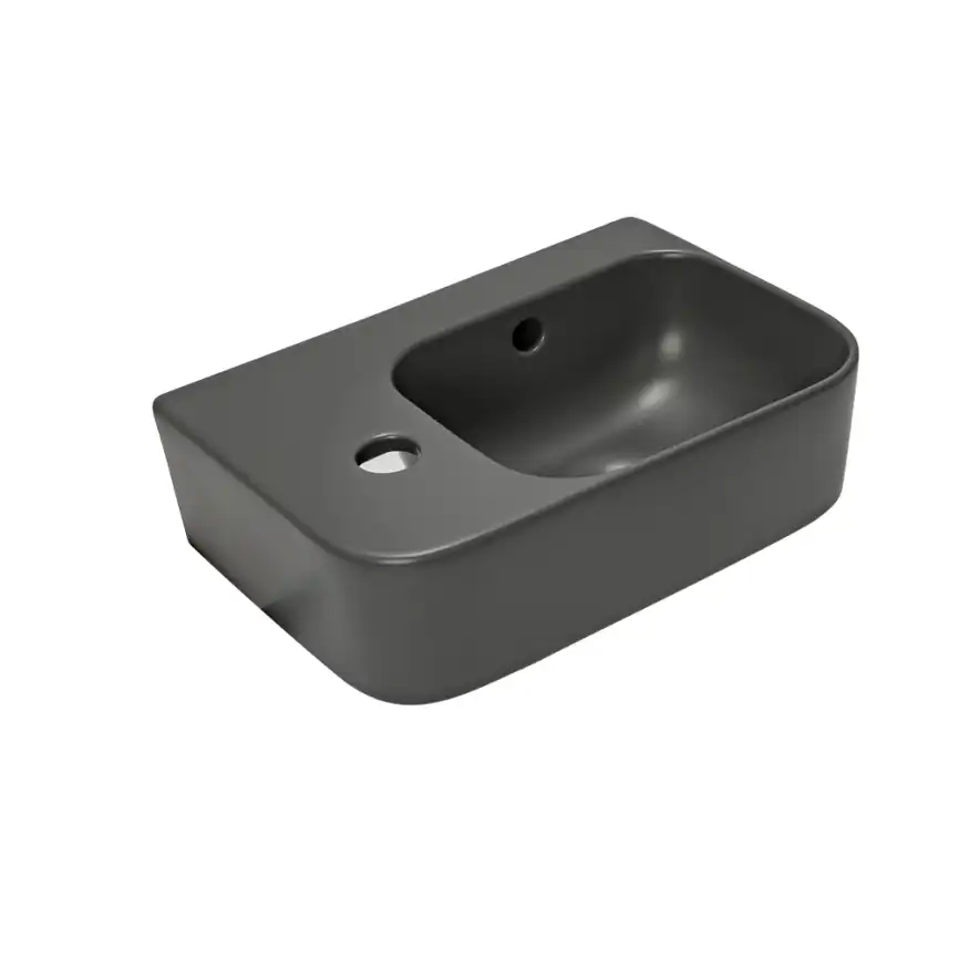 Рукомойник AVS Грэйс 37x25 R, темно-серый матовый фото 1