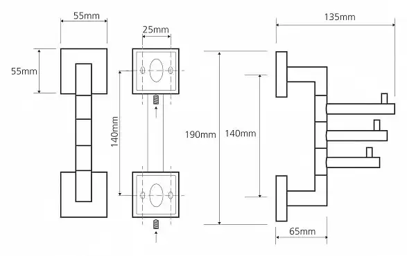 Держатель полотенец тройной поворотный 5,5 см BEMETA BETA хром 132206072 фото 2