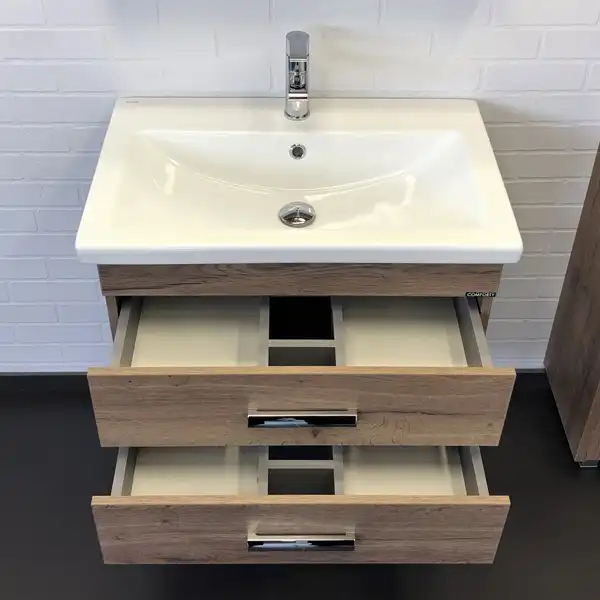 Тумба с умывальником Comforty Никосия 70П Дуб темный, 00-00008855 фото 3