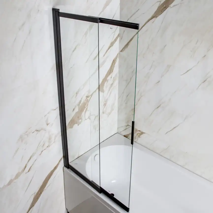 Шторка на ванну AVS Слайдер Плюс 80 профиль черный, стекло прозрачное, 803-0011-150-82-BM-T фото 12