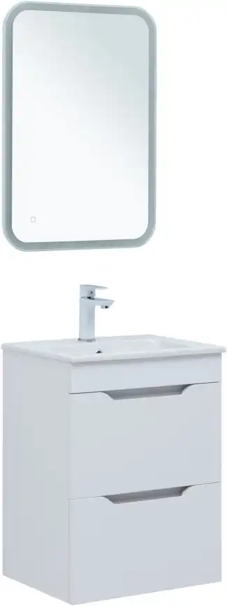 Тумба под раковину Aquanet Практика 50 белый глянец, 347914 фото 7