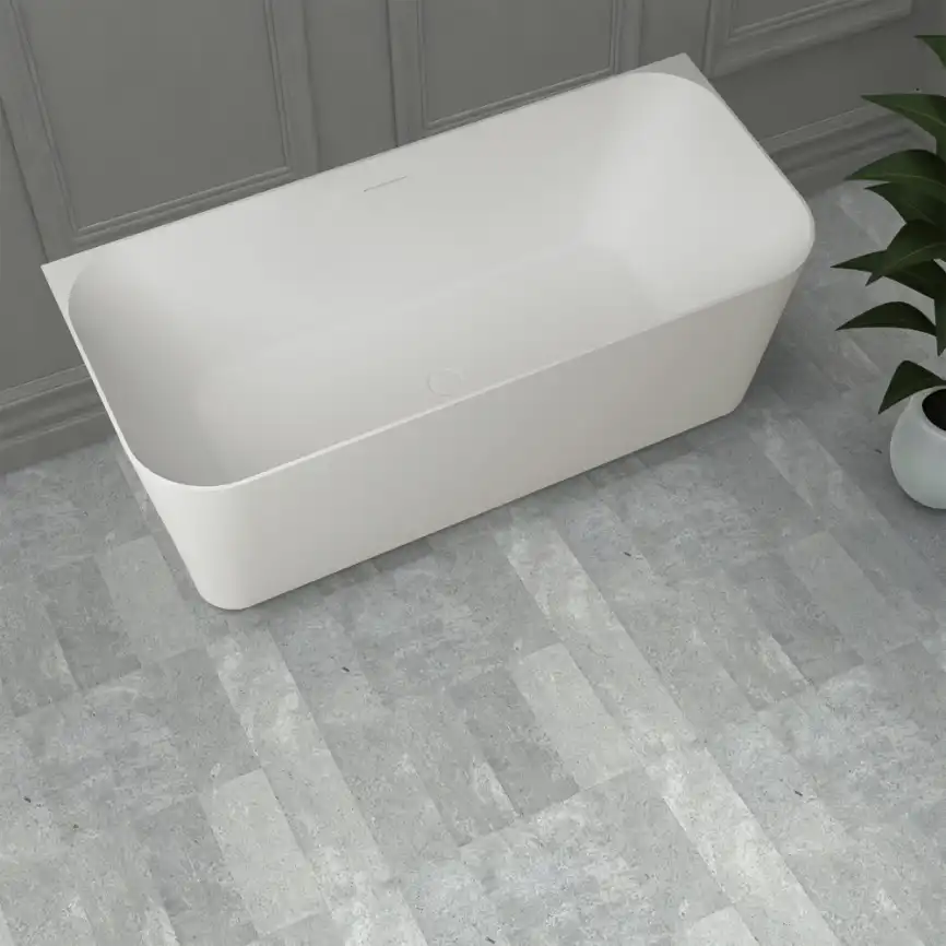 Ванна  Abber Stein 170х75 AS9617 из искусственного камня, Белая матовая фото 2