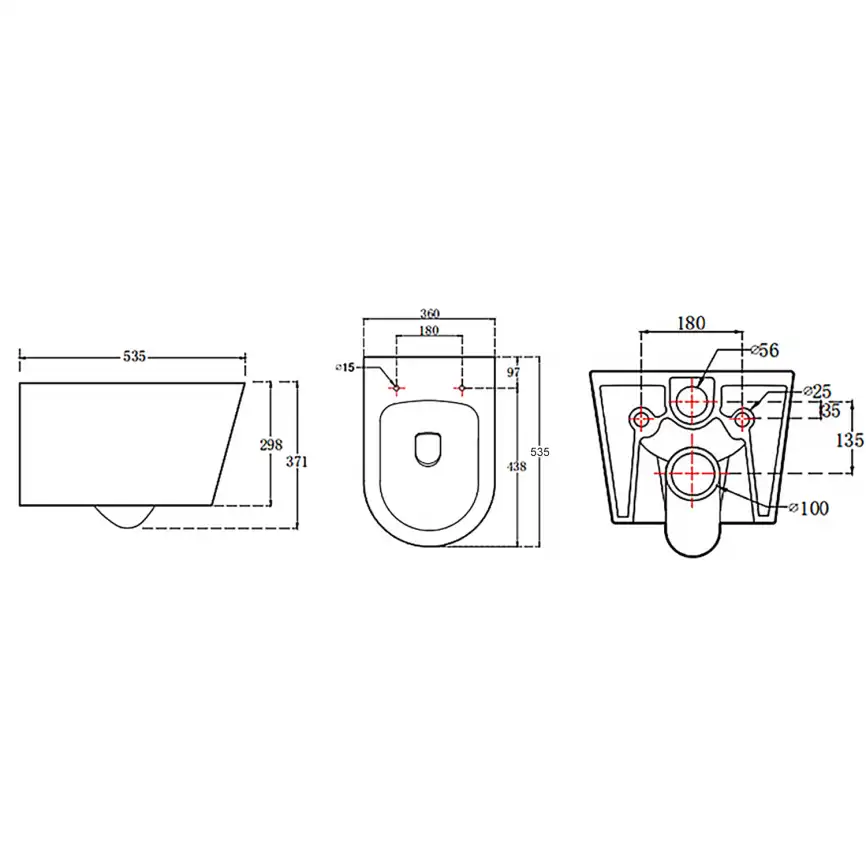 Подвесной унитаз безободковый Azario Ollin AZ-0513R , с системой антивсплеск (Торнадо), сидением микролифт, цвет белый фото 10