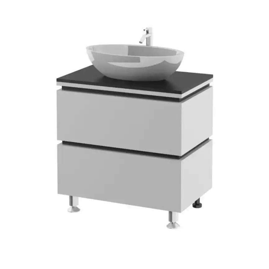 Тумба со столешницей AURA ТРИУМФ 70-2 напольная Белая фото 2