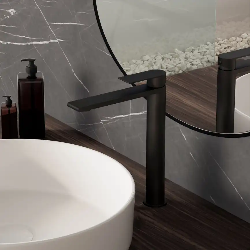 Смеситель для раковины Vincea Vogue (SS) VBF-2VS2MB однорычажный, черный матовый фото 1