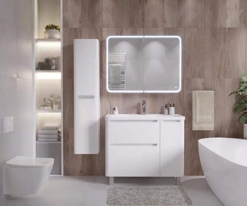 Тумба под раковину Grossman Адель 100 напольная, белая глянцевая (1010002) фото 2