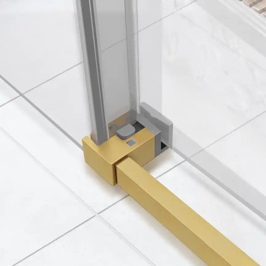 Душевая дверь Vincea Slim Soft 140 см, VDS-1SS140CLG, профиль Брашированное золото, стекло Прозрачное фото 3