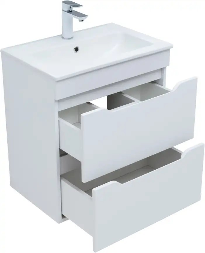 Тумба под раковину Aquanet Практика 60 белый глянец, 347963 фото 4