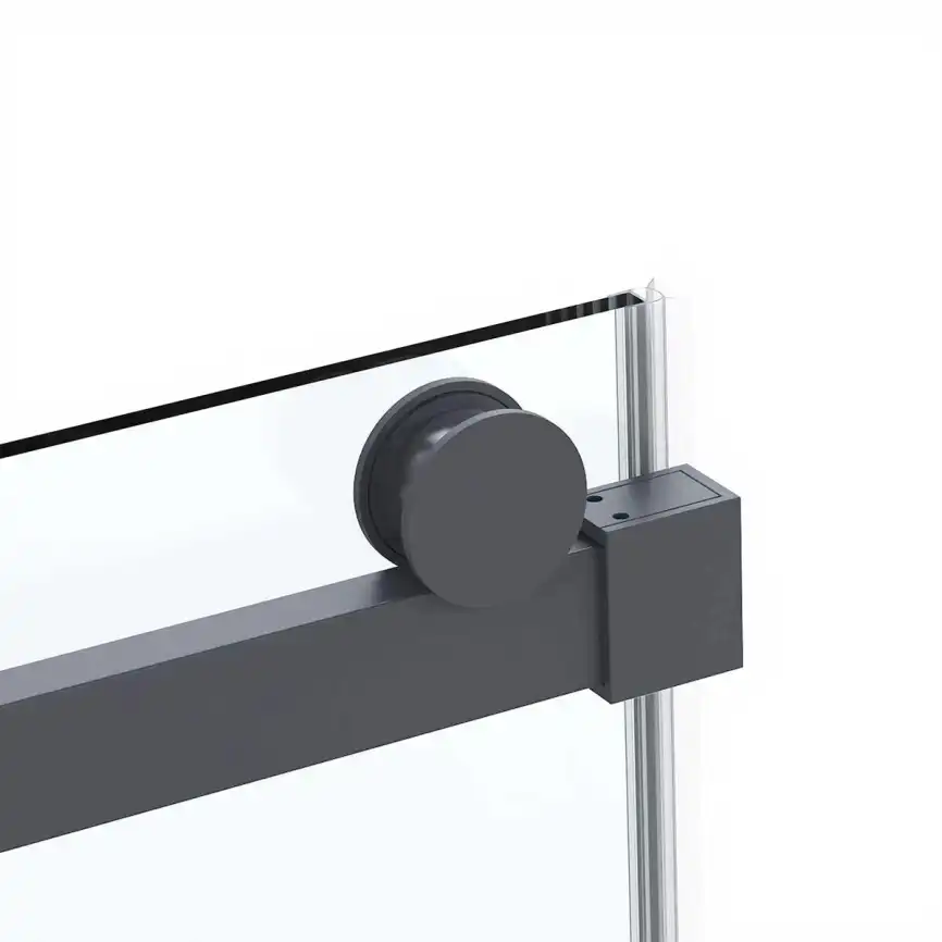 Душевой уголок Vincea Como Soft 110х90 VSR-1CS9011CLGM, дверь раздвижная, профиль вороненая сталь, стекло прозрачное фото 7