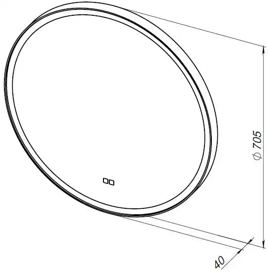 Зеркало Aquanet Тренд 70х70 316694 с подстветкой, сенсорный выключатель, с подогревом, Черный матовый фото 2
