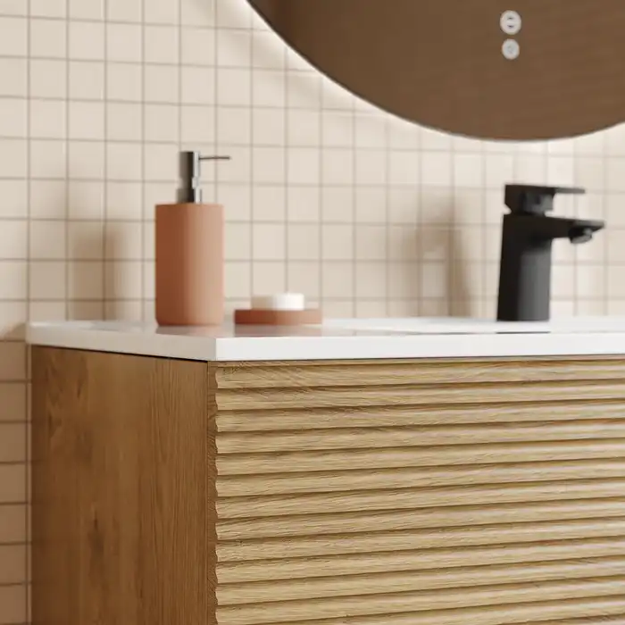 Тумба с раковиной IDDIS Bild 100, подвесная, Дуб светлый, BIL10V0i95K фото 12