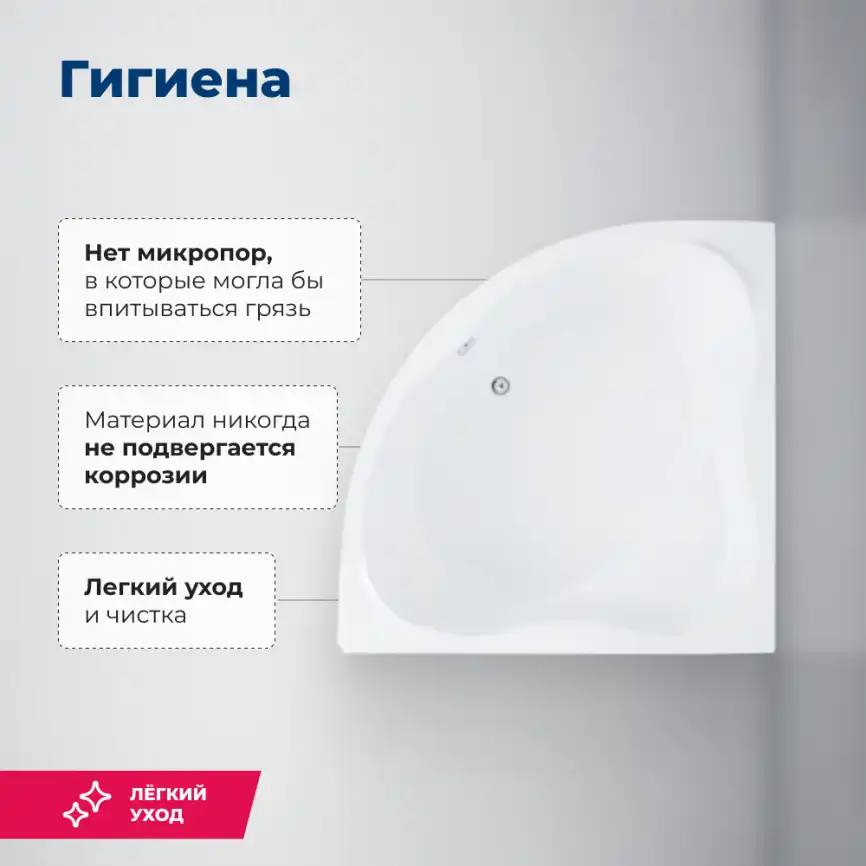 Акриловая ванна Aquanet Palau 140x140, 205535 фото 6