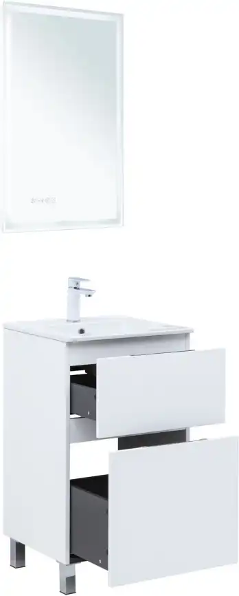 Тумба под раковину Aquanet Алвита New 50 напольная, белый матовый, 344131 фото 12