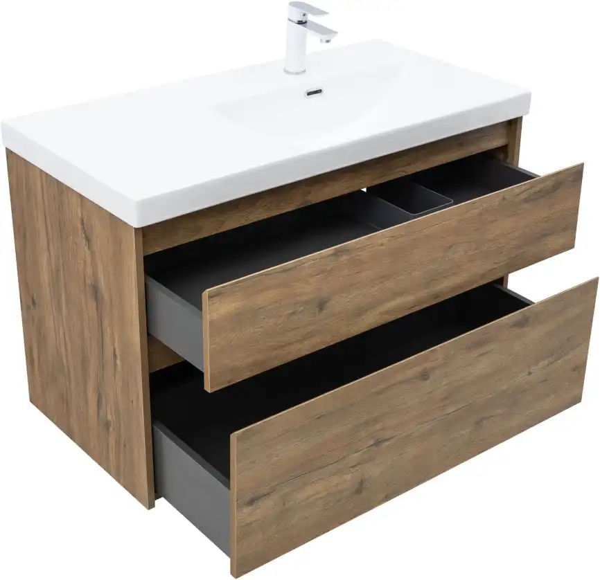 Тумба под раковину Aquanet Nova Lite 2.0 100 дуб рустикальный, правая, 346319 фото 4