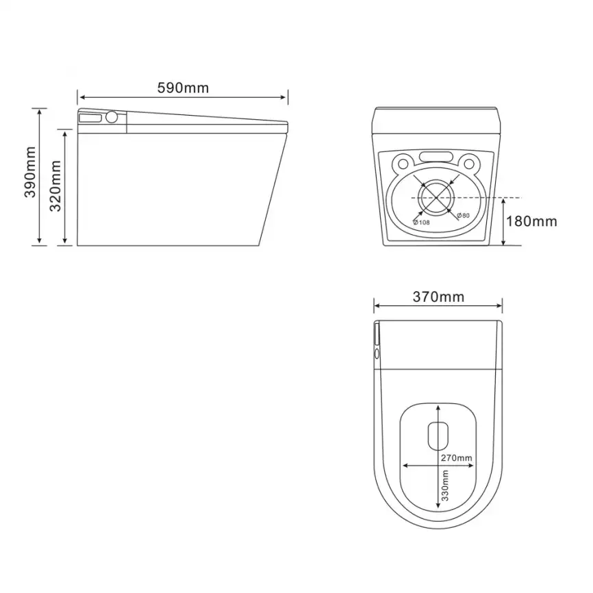 Электронный подвесной унитаз-биде ABBER Bequem AC1119S, белый фото 12