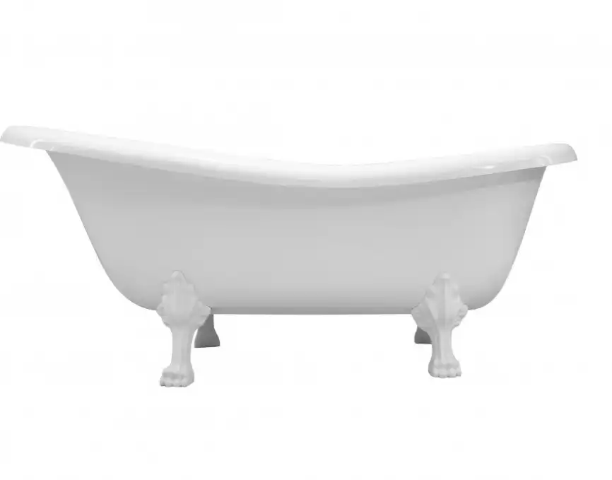 Ванна из искусственного мрамора Aquanet Family Stone Classic 160x80 с белыми ножками AQ-00368585 фото 2