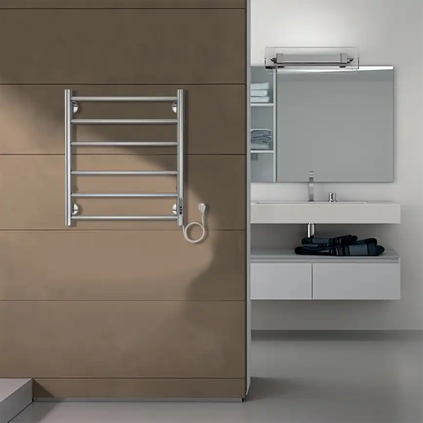 Полотенцесушитель электрический 50х60 Azario Parma П6 AZ10856, диммер справа, Хром фото 4