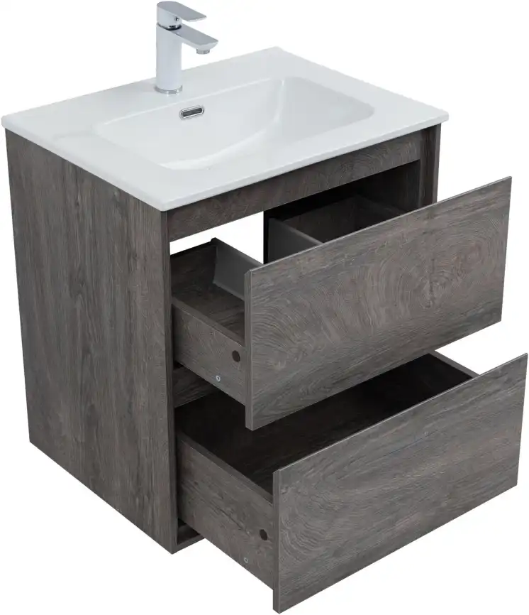 Тумба под раковину Aquanet Милан 60 дуб рошелье, подвесная, 336372 фото 5