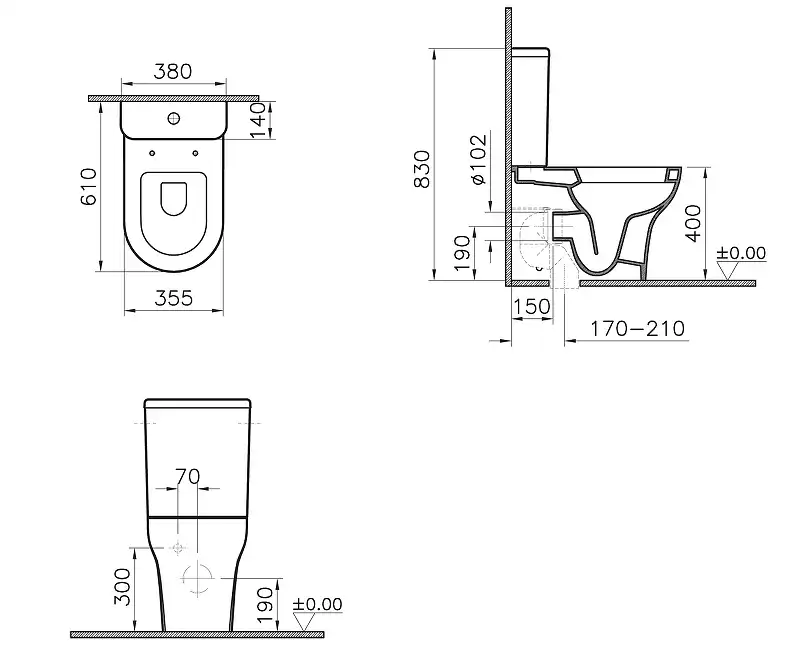 Унитаз биде Vitra Zentrum 9012B003-7226 с бачком и сиденьем Микролифт фото 3