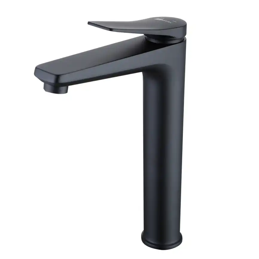 Смеситель для накладной раковины Lemark Bronx LM3709BL, однорычажный, высокий, Черный матовый фото 1