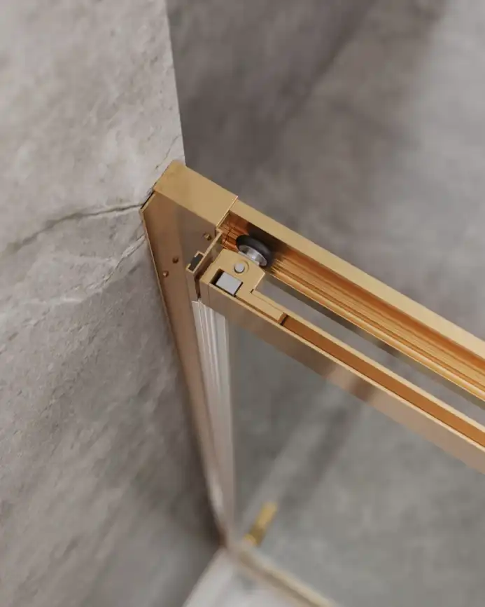 Душевая дверь CEZARES MOLVENO-BF-3-100-C-BORO-IV стекло Прозрачное, профиль Брашированное золото фото 5