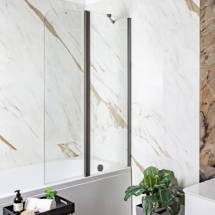 Шторка на ванну AVS Асти Дуо 100 см правая профиль оружейная сталь, прозрачное стекло, 803-0016-150-5545R-WS-T фото 4