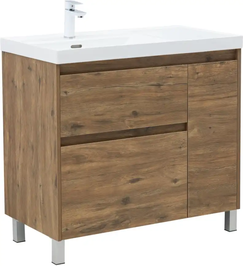 Тумба под раковину Aquanet Nova Lite 2.0 90 напольная, дуб рустикальный, левая, 346346 фото 7