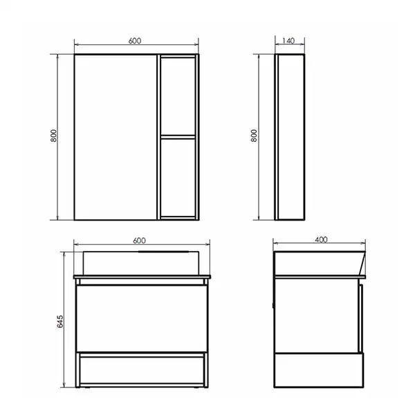 Тумба с умывальником Comforty Прага 60 Дуб белый, 00-00014536 фото 10