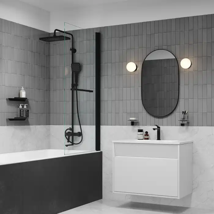 Душевая система IDDIS Parker PARBL3Fi06 для ванны с изливом цвет, Матовый черный фото 4